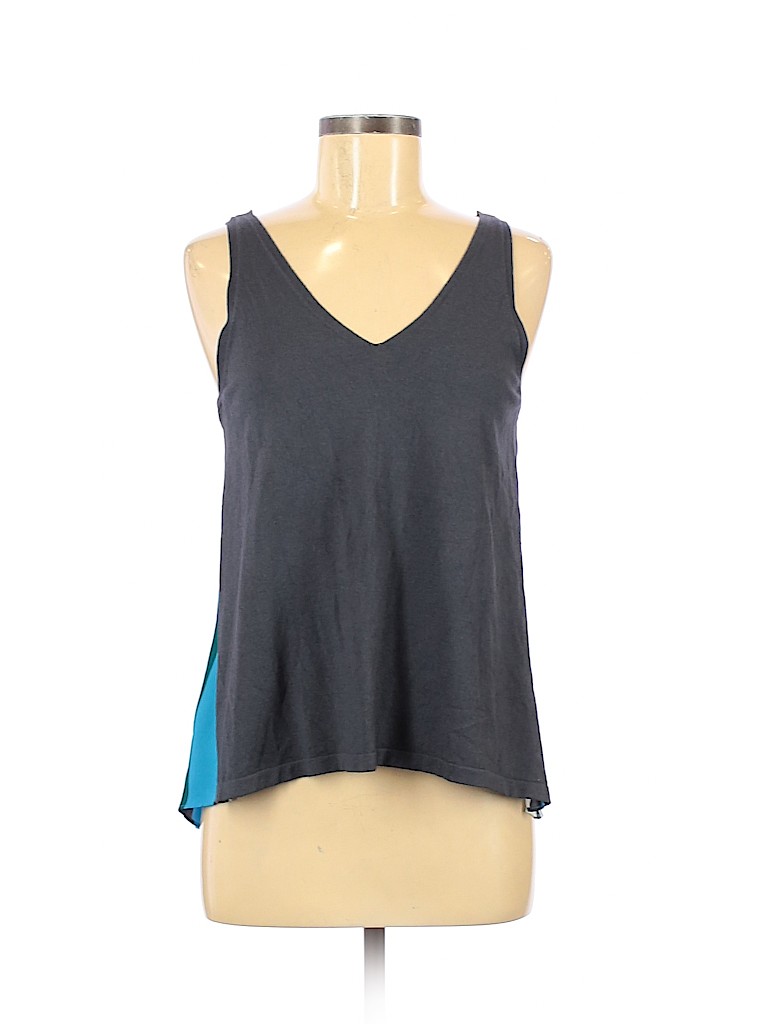 Ann Taylor LOFT 100% Cotton Solid Gray Sleeveless Top Size S - 82% off ...