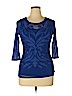 INC International Concepts 100% Nylon Blue 3/4 Sleeve Blouse Size XL - photo 1
