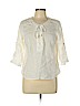 Maeve 100% Linen Ivory 3/4 Sleeve Blouse Size 10 (petite) - photo 1
