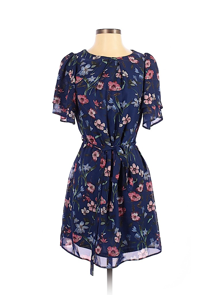 Primark 100% Polyester Blue Casual Dress Size 4 - photo 1
