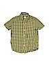 Gap Kids 100% Cotton Checkered-gingham Yellow Short Sleeve Button-Down Shirt Size 6 - 7 - photo 1