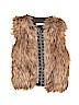 Miss Me 100% Acrylic Solid Brown Faux Fur Vest Size L (youth) - photo 1