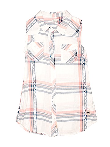 Silver Sleeveless Button-Down Shirt (view 1)