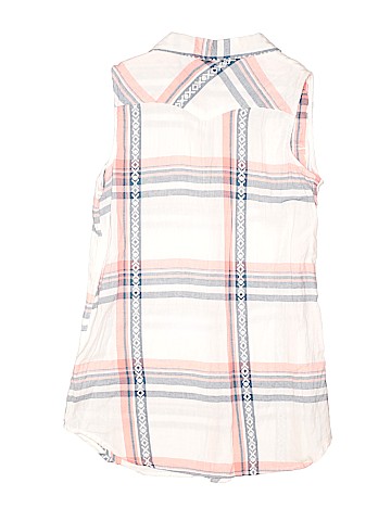 Silver Sleeveless Button-Down Shirt (view 2)