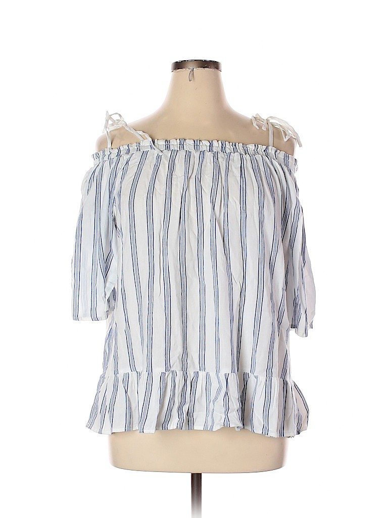 Ann Taylor LOFT 100% Cotton White 3/4 Sleeve Top Size XL - photo 1