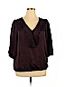 Ann Taylor LOFT 100% Polyester Purple 3/4 Sleeve Blouse Size XL - photo 1