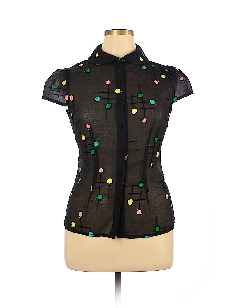 Voodoo Vixen 100% Polyester Black Short Sleeve Blouse Size XL - photo 1