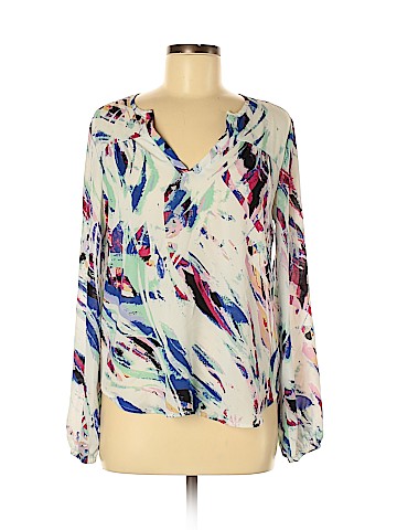 Aqua Long Sleeve Blouse (view 1)