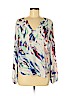 Aqua 100% Polyester Blue Long Sleeve Blouse Size 8 - photo 1
