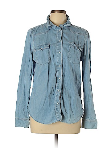 Topshop Long Sleeve Button-Down Shirt (view 1)