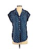 Jachs Girlfriend 100% Tencel Lyocell Blue Short Sleeve Button-Down Shirt Size S - photo 1