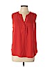H&M 100% Polyester Red Sleeveless Blouse Size 10 - photo 1