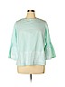 Crown & Ivy 100% Cotton Green 3/4 Sleeve Blouse Size XL - photo 1