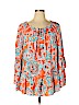 Crown & Ivy 100% Rayon Orange Long Sleeve Blouse Size 1X - photo 1