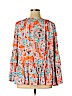 Crown & Ivy 100% Rayon Orange Long Sleeve Blouse Size 1X - photo 2