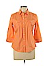 Banana Republic 100% Cotton Orange 3/4 Sleeve Button-Down Shirt Size L (petite) - photo 1