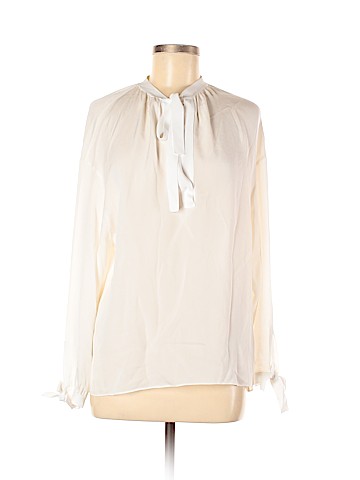 Vince. Long Sleeve Silk Top (view 1)