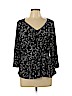 Jennifer Lopez 100% Polyester Black 3/4 Sleeve Blouse Size XL - photo 1