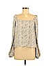 Lush 100% Polyester Ivory Long Sleeve Blouse Size M - photo 1