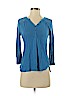 Lucky Brand Blue 3/4 Sleeve Top Size XS - photo 1