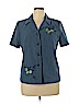 Miss Dorby 100% Polyester Blue Short Sleeve Blouse Size 14 (petite) - photo 1