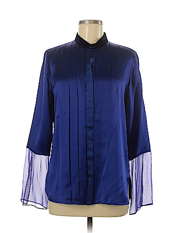 Elie Tahari Long Sleeve Silk Top (view 1)