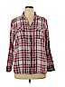 SONOMA life + style Plus 100% Cotton Red Long Sleeve Button-Down Shirt Size 1X - photo 1