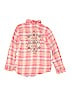 Justice Plaid Pink Long Sleeve Button-Down Shirt Size 12 - photo 2