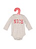 Assorted Brands 100% Cotton Solid Gray Long Sleeve Onesie 3-6 MO / 6 MO - photo 1