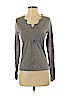 Adrienne Vittadini Gray Long Sleeve Silk Top Size XS - photo 1
