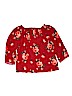 Abercrombie 100% Rayon Floral Red 3/4 Sleeve Blouse Size 13 - 14 - photo 1