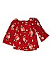 Abercrombie 100% Rayon Floral Red 3/4 Sleeve Blouse Size 13 - 14 - photo 2