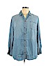 Ava & Viv 100% Lyocell Blue Long Sleeve Button-Down Shirt Size 1X - photo 1