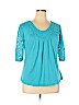 Cha Cha Vente Blue 3/4 Sleeve Top Size XL - photo 1