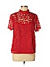 Laundry by Shelli Segal 100% Polyester Red Short Sleeve Blouse Size L - photo 1