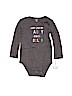 Carter's 100% Cotton Gray Long Sleeve Onesie 12-18 MO / 18 MO - photo 1