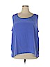 Diane Gilman 100% Silk Blue Sleeveless Silk Top Size 3X - photo 1