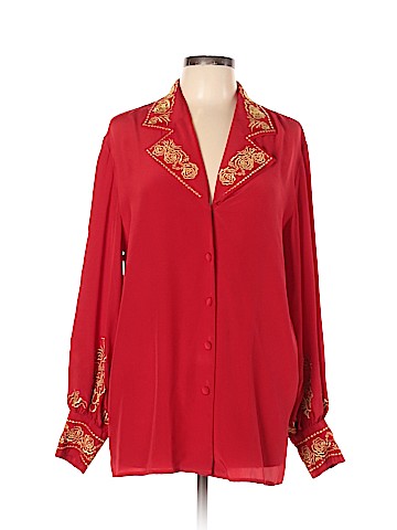 Diane von Furstenberg Long Sleeve Silk Top (view 1)