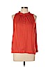 Ann Taylor LOFT 100% Polyester Orange Sleeveless Blouse Size L (petite) - photo 1