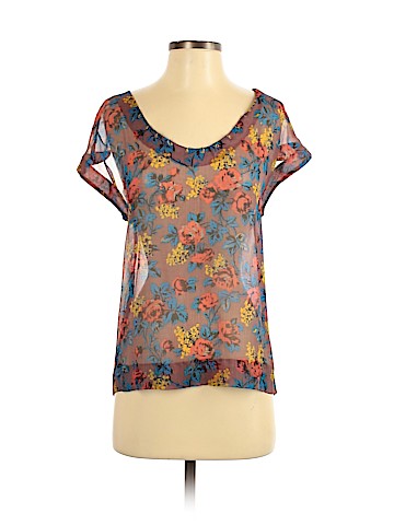 Diane von Furstenberg Short Sleeve Silk Top (view 1)