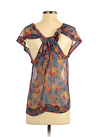 Diane von Furstenberg Short Sleeve Silk Top (view 2)