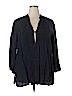 Citron 100% Rayon Black 3/4 Sleeve Button-Down Shirt Size 2X - photo 1