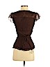 Diane von Furstenberg 100% Silk Brown Short Sleeve Silk Top Size 2 - photo 2