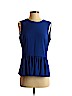 Zara 100% Polyester Blue Sleeveless Blouse Size M - photo 1