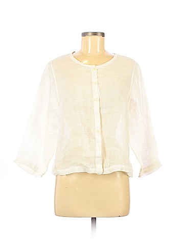 Flax 3/4 Sleeve Button-Down Shirt (view 1)