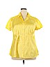 Cato Yellow Short Sleeve Button-Down Shirt Size 18 - photo 1