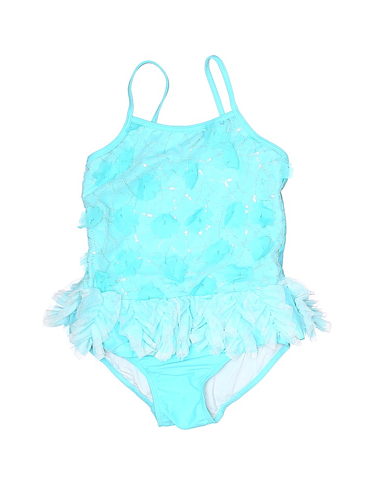 Isabella & Chloe Solid Blue One Piece Swimsuit Size 6X - photo 1