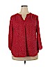 Faded Glory 100% Polyester Red 3/4 Sleeve Blouse Size XXL - photo 1