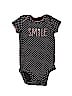 Child of Mine by Carter's 100% Cotton Solid Black Short Sleeve Onesie Size 0-3 mo - photo 1