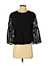 Tibi 100% Cotton Black 3/4 Sleeve Blouse Size 4 - photo 1